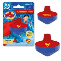 Apontador Com Depósito Superman Twist Pião Leo&Leo - Escolar Divertido