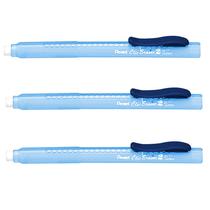 Apontador de Borracha Pentel Clic Stick Azul Kit com 3