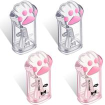 Apontador de lápis Chinco Cute Cat Paw Manual com tampa, 4 unidades