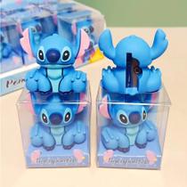 Apontador de lápis infantil personalizado Stitch cor azul