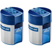 Apontador de lápis STAEDTLER de dois furos azul prateado, pacote com 2