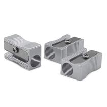 Apontador de Metal Escolar Retangular Reforçado BRW Unitário ou Kit com 3 unidades