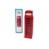 Apontador de Metal Modelo Cabine Telefônica 608 Vermelho