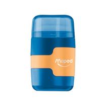 Apontador Duo Dois Furos Com Borracha e Depósito MAPED Azul Apontador Duo Dois Furos Com Borracha e Depósito MAPED Azul