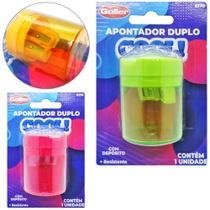 Apontador duplo cool com deposito redondo colors na cartela