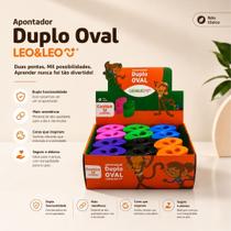 Apontador Duplo Oval Com Depósito Leo&Leo Caixa 12 Unidades