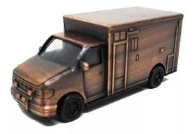 Apontador Metal Bronze - Ambulância Coleção Papelaria Mesa Die Cast