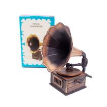 Apontador Miniatura em Metal Gramofone Bronze - Die-Cast Colecionável 8753