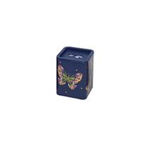 Apontador Molin metálico quadrado love borboletas 2 furos