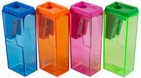 Apontador Plastico Com Deposito Bloco 6Cm Cores (1Cx C/24) Apontador Plastico Com Deposito Bloco 6Cm Cores (1Cx C/24)