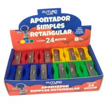 Apontador Simples Retangular Caixa com 24 Futuro Escolar