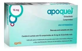 Apoquel 16 Mg Dermatológico Anti Coceira Cães Cão 20 Comp Cor:Branco