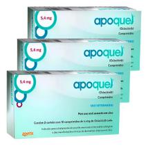 Apoquel 5,4 Mg Dermatológico Anti Coceira Cães Cão Kit 3 Un
