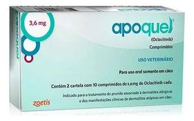 Apoquel Zoetis 3,6mg Com 20 Comp Alivio Para Coceira Em Ate 4 Horas Cachorro Cor:Azul