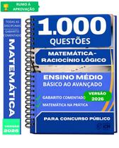 Apostila 1000 Questões Matemática Ensino Médio Concurso Público 2026 Completa Atualizada