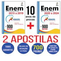 Apostila Enem Provas Antigas Anteriores 10 Anos de 2015 a 2024 Gabaritos e Folhas de Redação