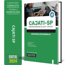 Apostila Prefeitura Cajati Sp 2024 - Motorista Categoria D