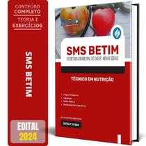 Apostila Sms Betim Mg 2024 - Técnico Em Nutrição - Editora Solucao