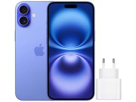 Apple iPhone 16 Plus 512GB Ultramarino 6,7” 48MP - iOS 5G + Carregador Apple USB-C de 20W Original