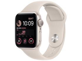 Apple Watch SE 2ª geração GPS Caixa Estelar de Alumínio 40mm Pulseira Esportiva Estelar