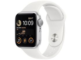 Apple Watch SE 2ª geração GPS Caixa Prateada de Alumínio 40mm Pulseira Esportiva Branca