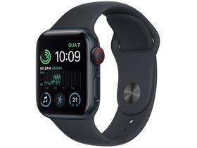 Apple Watch SE 2ª geração GPS + Cellular Caixa Meia-noite de Alumínio 40mm Pulseira Esportiva Meia-noite
