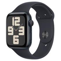 Apple Watch SE 44mm GPS Caixa Meia-Noite de Alumínio, Pulseira Esportiva Meia-Noite, Tamanho P/M, Neutro em Carbono - MRE73BZ/A