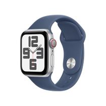 Apple Watch SE GPS + Cellular Caixa prateada de alumínio 40 mm Pulseira esportiva denim P/M