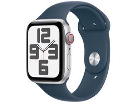 Apple Watch SE GPS + Cellular Caixa Prateada de Alumínio 40mm Pulseira Esportiva Azul-tempestade P/M