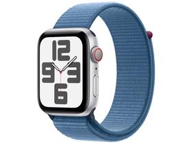 Apple Watch SE GPS + Cellular Caixa Prateada de Alumínio 44mm Pulseira Loop Esportiva Azul-inverno (Neutro em Carbono)