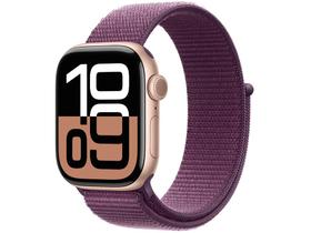 Apple Watch Series 10 GPS Caixa Cor de Ouro Rosa de Alumínio 42mm Pulseira Loop Esportiva Ameixa