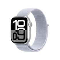 Apple Watch Series 10 GPS, Caixa Prateada de Alumínio de 42 mm, Pulseira Loop Esportiva Nuvem Azul - MWWD3AM/A