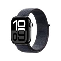 Apple Watch Series 10 GPS Caixa preta brilhante de alumínio 42 mm Pulseira loop esportiva tinto