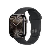 Apple Watch Series 10 GPS + Cellular Caixa ardósia de titânio 42 mm Pulseira esportiva preta P/M