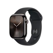 Apple Watch Series 10 GPS + Cellular, Caixa Ardósia de Titânio de 42 mm, Pulseira Esportiva Preta, Tamanho P/M - MWXG3AM/A