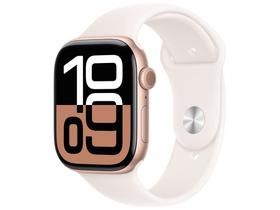 Apple Watch Series 10 GPS + Cellular, Caixa Cor de Ouro Rosa de Alumínio de 46 mm, Pulseira Esportiva Blush-Clara, Tamanho P/M - MWY63AM/A