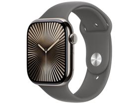 Apple Watch Series 10 GPS + Cellular Caixa Natural de Titânio 46mm Pulseira Esportiva Cinza-pedra M/G