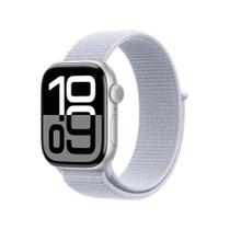 Apple Watch Series 10 GPS + Cellular Caixa prateada de alumínio 42 mm Pulseira loop esportiva nuvem azul