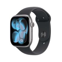 Apple Watch Series 11 GPS - Caixa cinza-espacial de alumínio 46 mm - Pulseira esportiva preta P/M