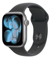 Apple.Watch.Series.11 GPS Caixa cinzaespacial alumínio 42mm Pulseira esportiva preta M ou G