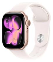 Apple.Watch.Series 11 GPS Caixa ouro rosa alumínio 42mm Pulseira esportiva blush-clara M/G - IMPORTSLITORAL
