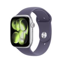 Apple Watch Series 11 GPS - Caixa prateada de alumínio 46 mm - Pulseira esportiva roxo-névoa P/M Apple Watch Series 11 GPS - Caixa prateada de alumínio 46 mm - Pulseira esportiva roxo-névoa P/M