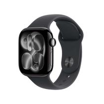 Apple Watch Series 11 GPS - Caixa preta brilhante de alumínio 42 mm - Pulseira esportiva preta M/G