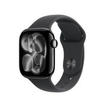 Apple Watch Series 11 GPS - Caixa preta brilhante de alumínio 42 mm - Pulseira esportiva preta P/M