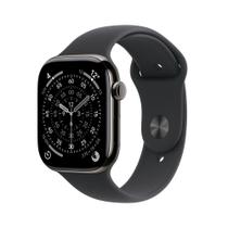Apple Watch Series 11 GPS + Cellular - Caixa ardósia de titânio 46 mm - Pulseira esportiva preta M/G Apple Watch Series 11 GPS + Cellular - Caixa ardósia de titânio 46 mm - Pulseira esportiva preta M/G