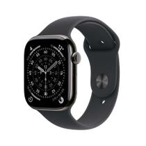 Apple Watch Series 11 GPS + Cellular - Caixa ardósia de titânio 46 mm - Pulseira esportiva preta P/M Apple Watch Series 11 GPS + Cellular - Caixa ardósia de titânio 46 mm - Pulseira esportiva preta P/M