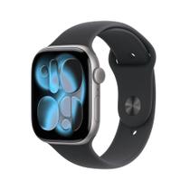 Apple Watch Series 11 GPS + Cellular - Caixa cinza-espacial de alumínio 46 mm - Pulseira esportiva preta M/G