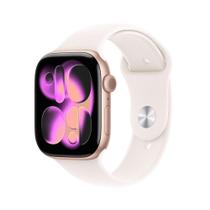 Apple Watch Series 11 GPS + Cellular - Caixa cor de ouro rosa de alumínio 46 mm - Pulseira esportiva blush-clara P/M