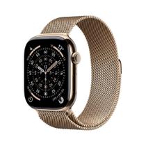 Apple Watch Series 11 GPS + Cellular - Caixa dourada de titânio 46 mm - Pulseira dourada estilo milanês P/M