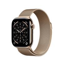 Apple Watch Series 11 GPS + Cellular, Caixa Dourada de Titânio de 42 mm, Pulseira Dourada Estilo Milanês - MF8Y4AM/A